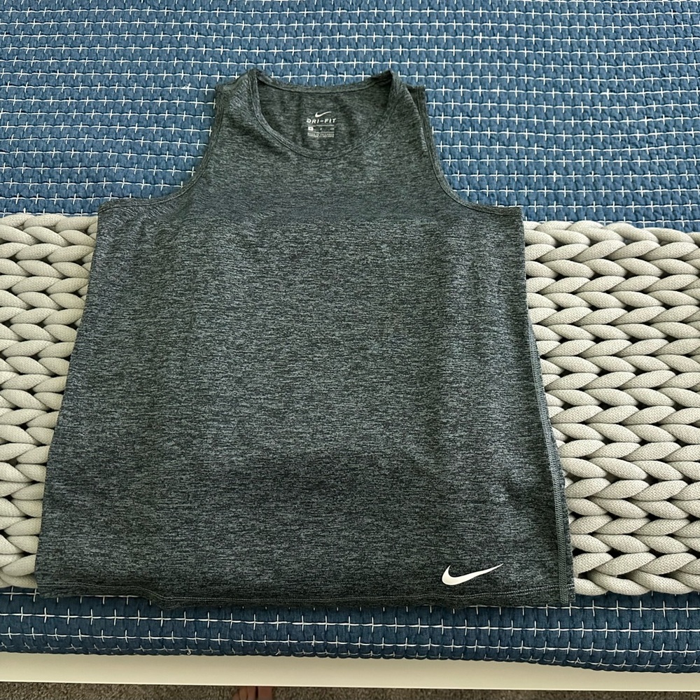 Nike Dri-FIT Heathered Blue Gray Tank
